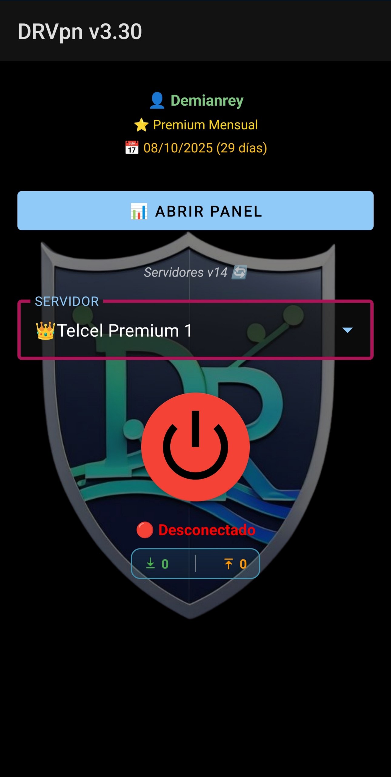 Pantalla de DRVpn